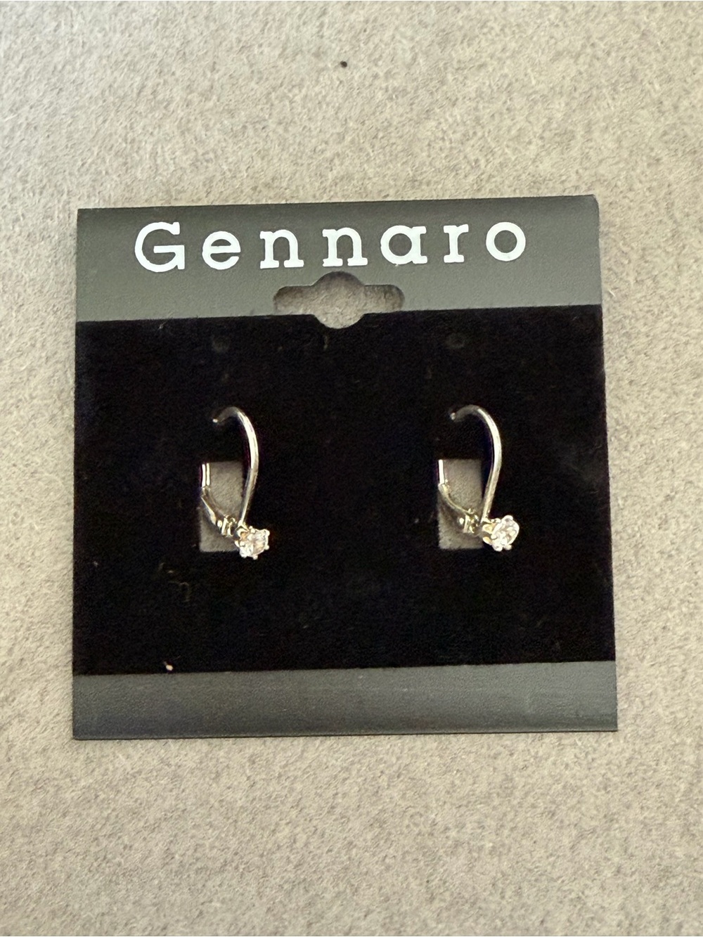 Silver Tone Crystal Drop Earrings - Clear